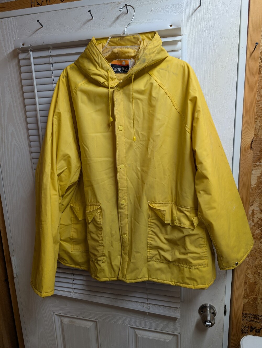Ozark Trail Yellow Hooded Raincoat - Waterproof Outdoor Jacket (XL)